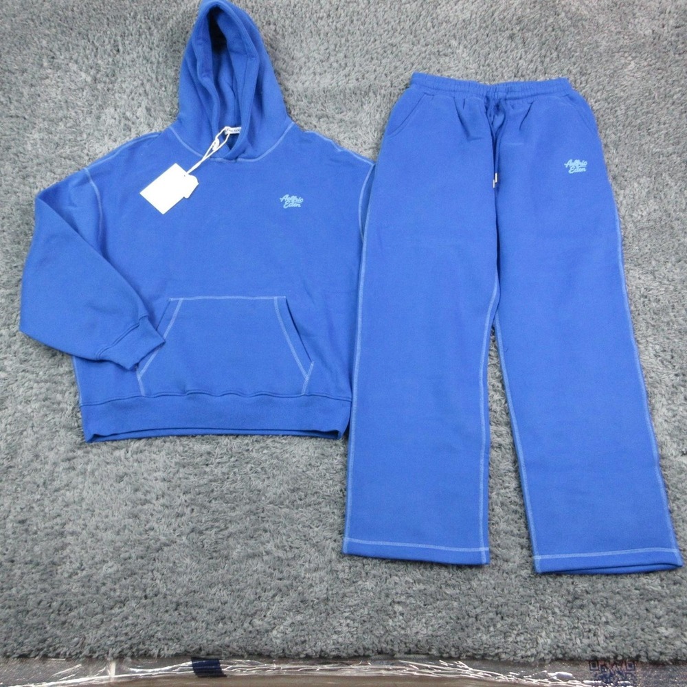 AELFRIC EDEN Tracksuit Mens M Blue Hoodie Track Pants Sweatsuit Fleece NWT
